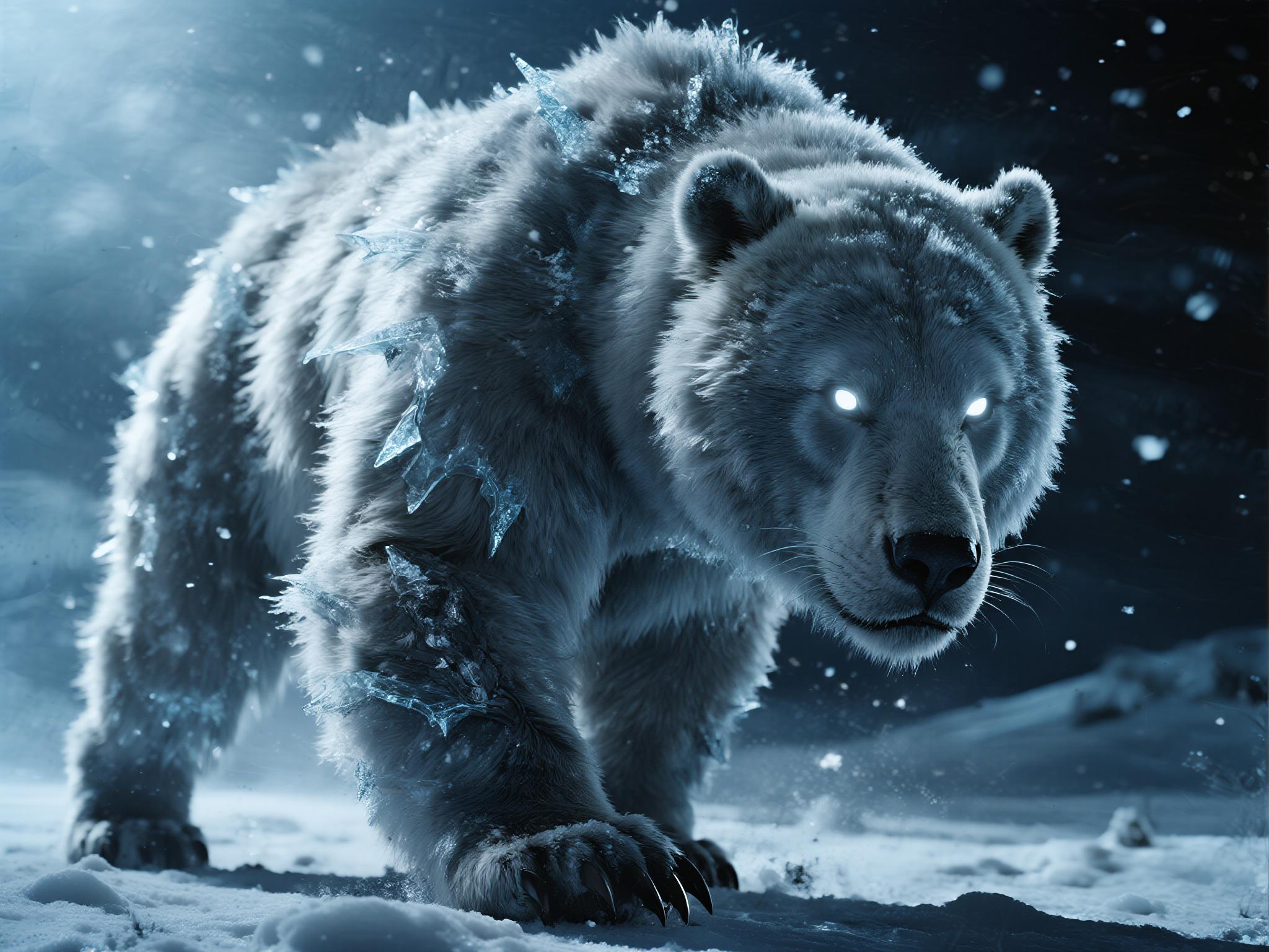 The Silver Frost Bear Spirit Guardian