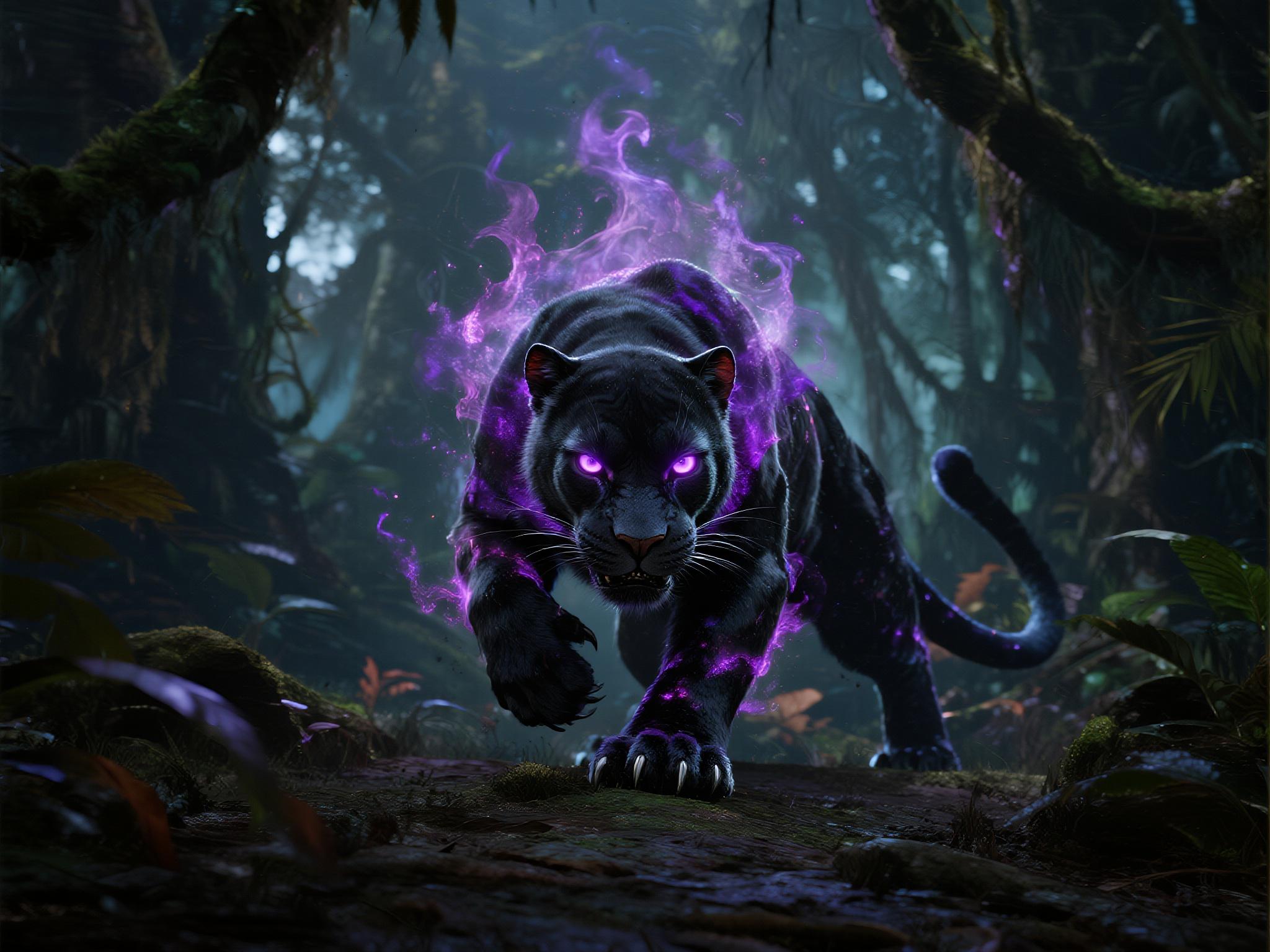 The Obsidian Night Panther Spirit Guardian